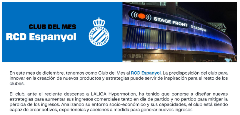 El RCD Espanyol, equip del mes per a LaLiga