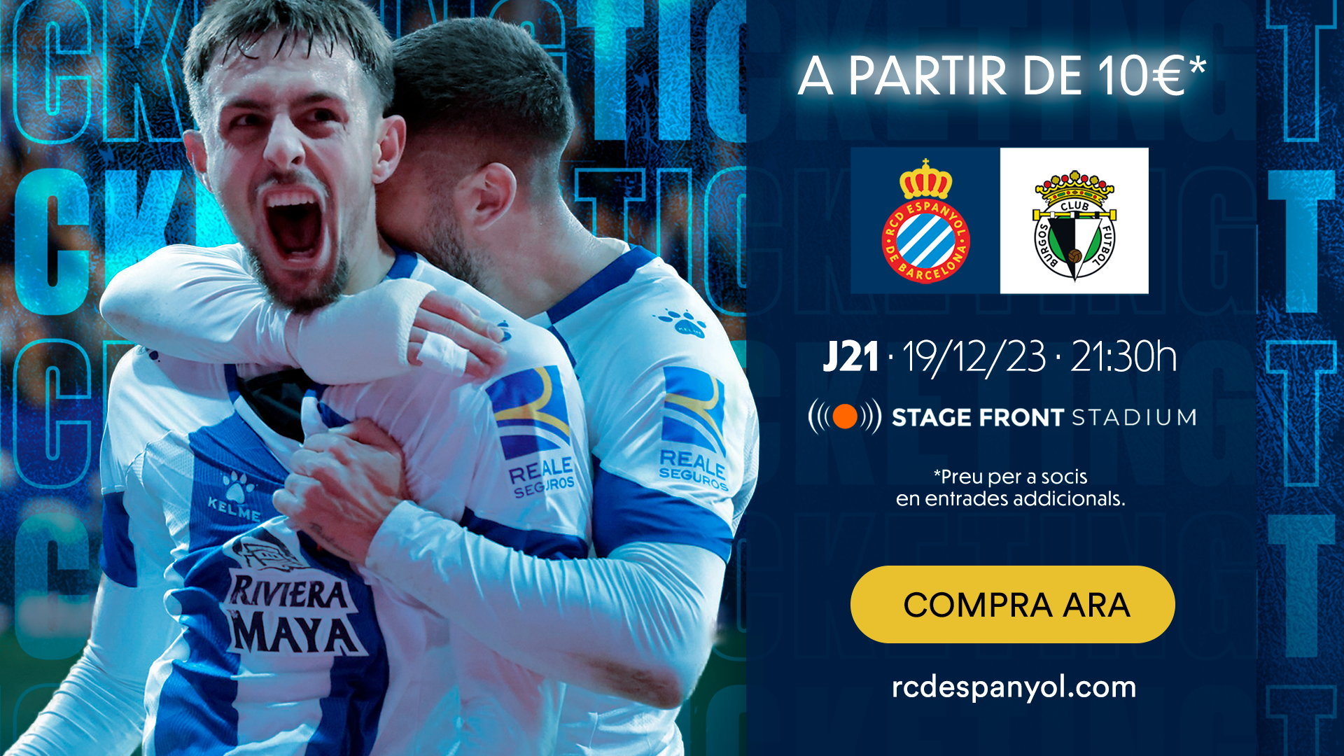 Entradas para el Espanyol-Burgos, 50% de descuento para socios