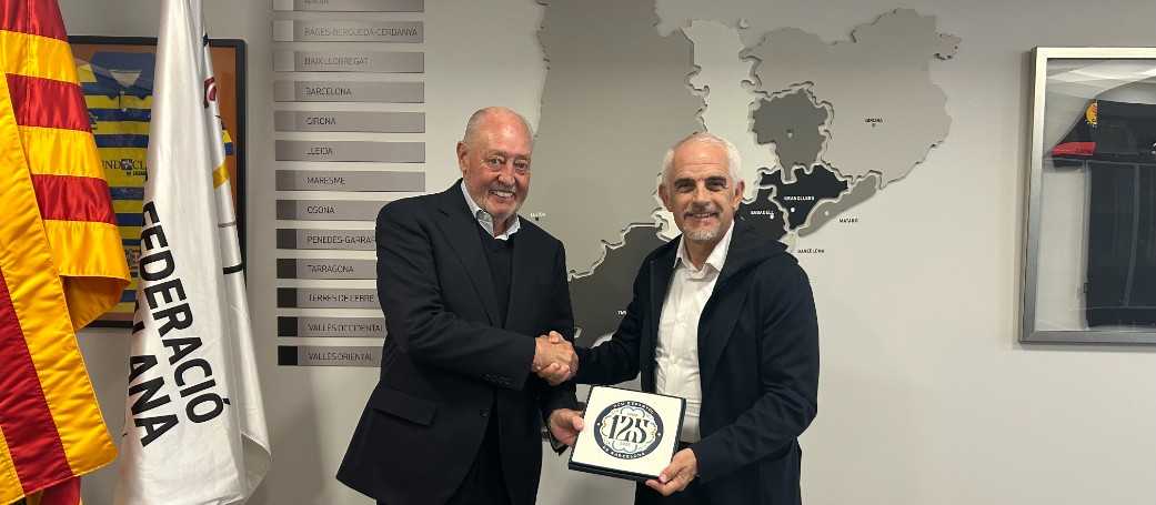 Alan Pace visita la Federació Catalana de Futbol