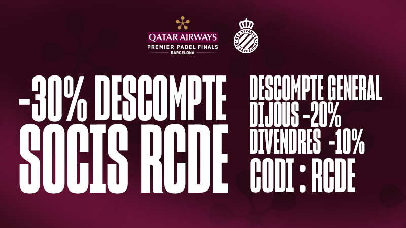 Premier Padel Finals, per als socis RCDE