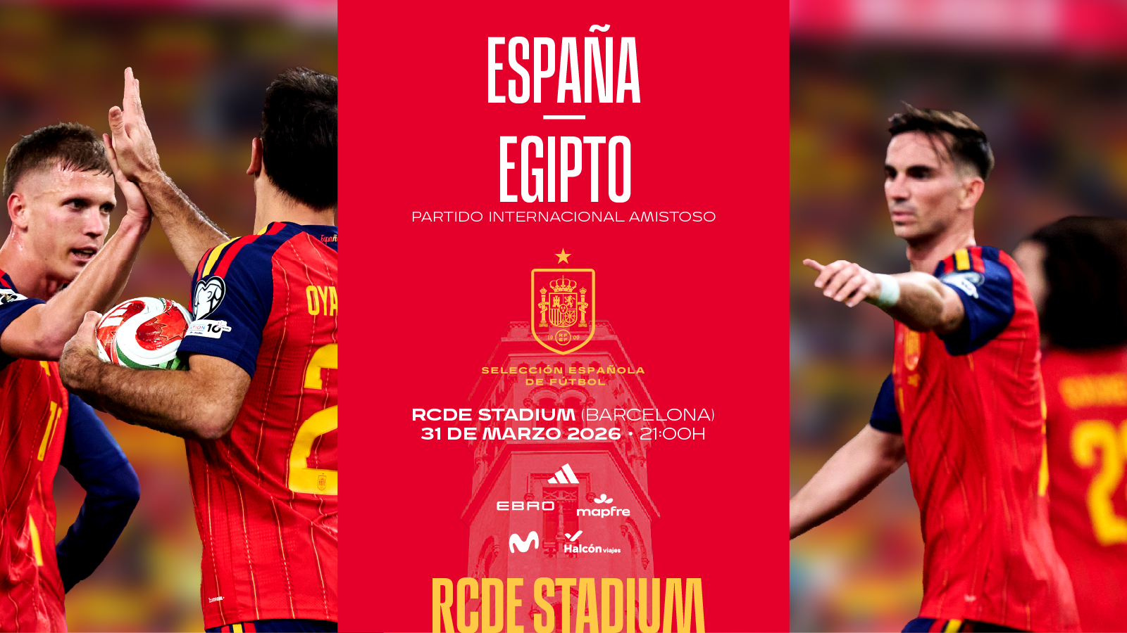 Entradas para España – Egipto en el RCDE Stadium