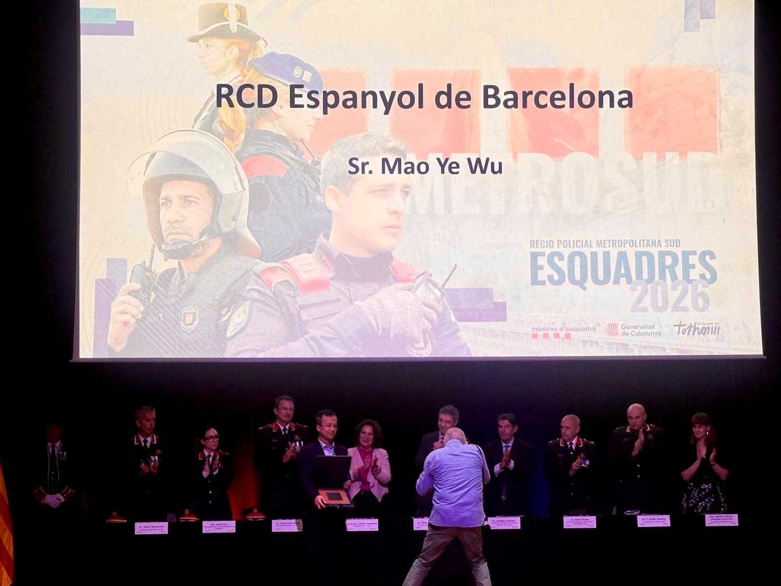 El RCD Espanyol, reconegut pels Mossos d’Esquadra