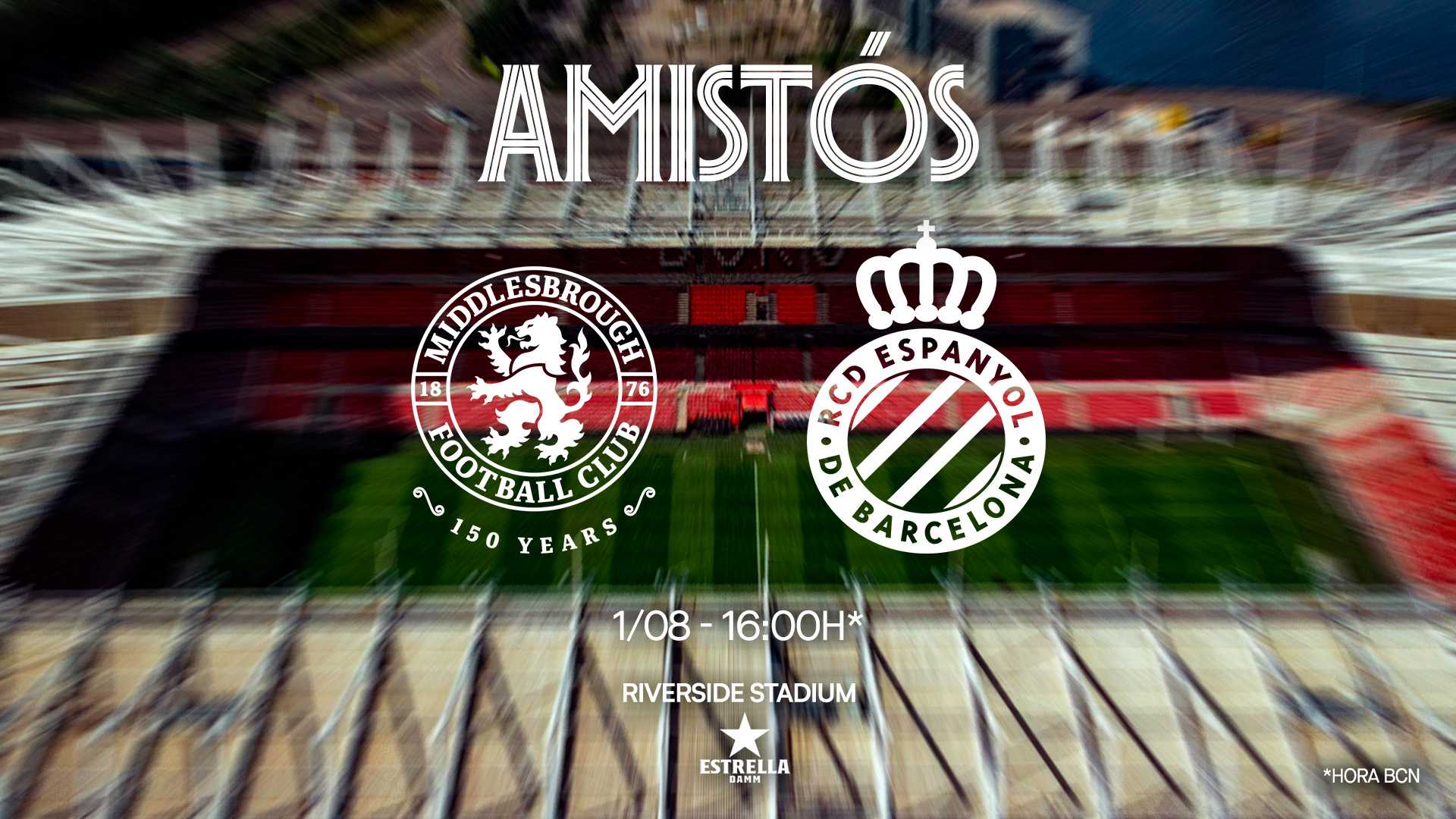 El RCD Espanyol s’enfrontarà al Middlesbrough FC