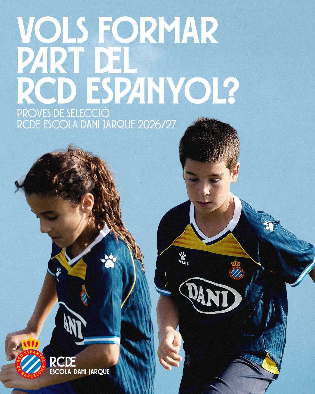 La RCDE Escola Dani Jarque convoca pruebas de selección para nuevos jugadores y jugadoras