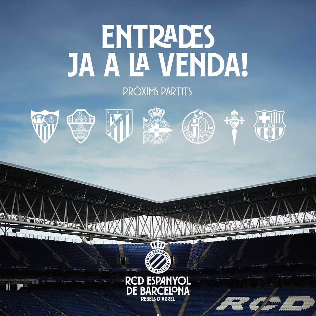 Ya a la venta las entradas para los partidos en el RCDE Stadium hasta enero
