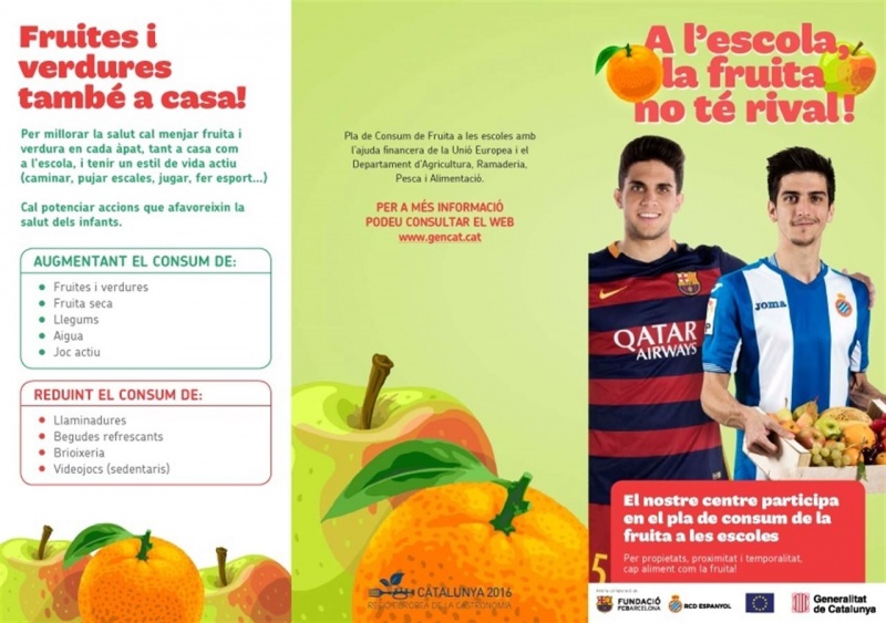 Gerard Moreno y Marc Bartra animan a los más pequeños a consumir frutas y verduras