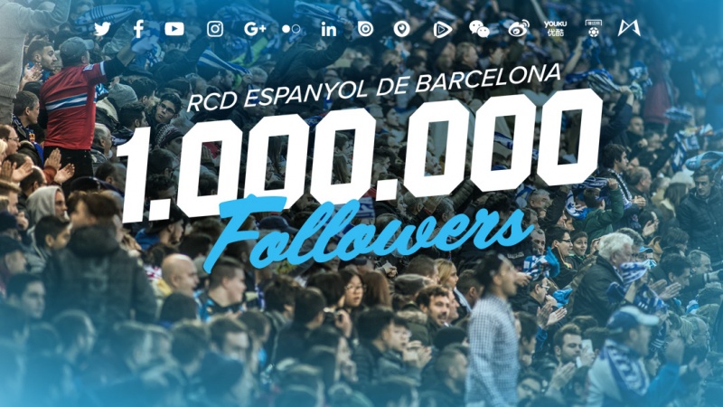 西班牙人俱乐部全球社交平台粉丝量超100万