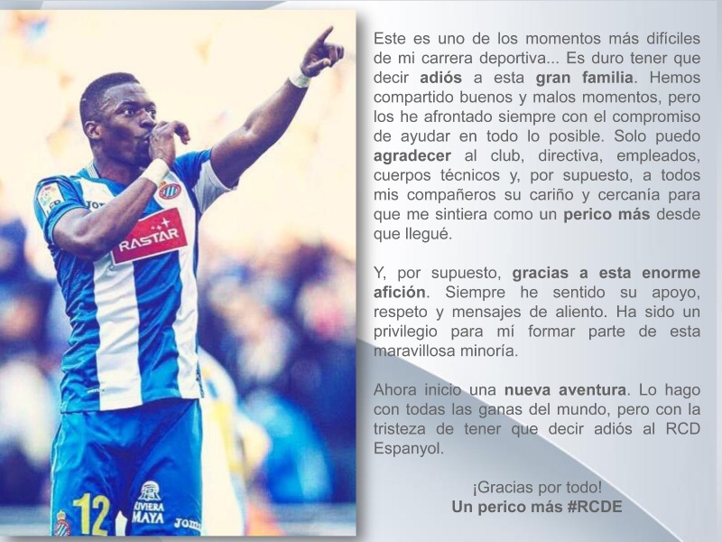 Carta de despedida de Diop